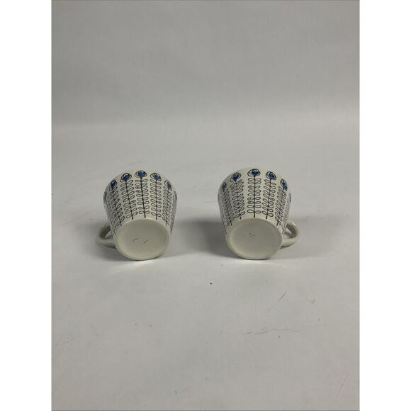 Arthur Percy Porcelain Teacups Flower Design Blue - Picture 3 of 3